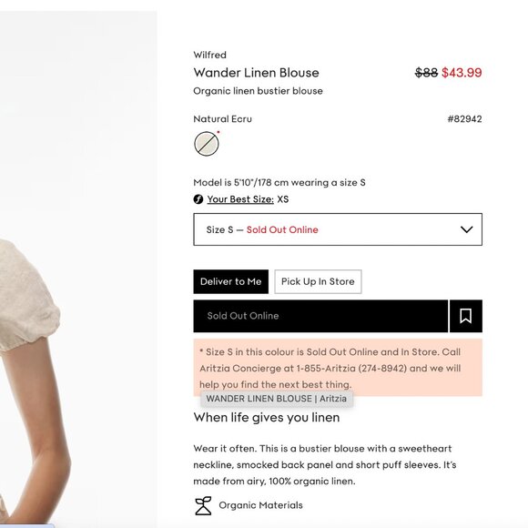 Aritzia/Wilfred Wander Linen Blouse (White) - Picture 4 of 4